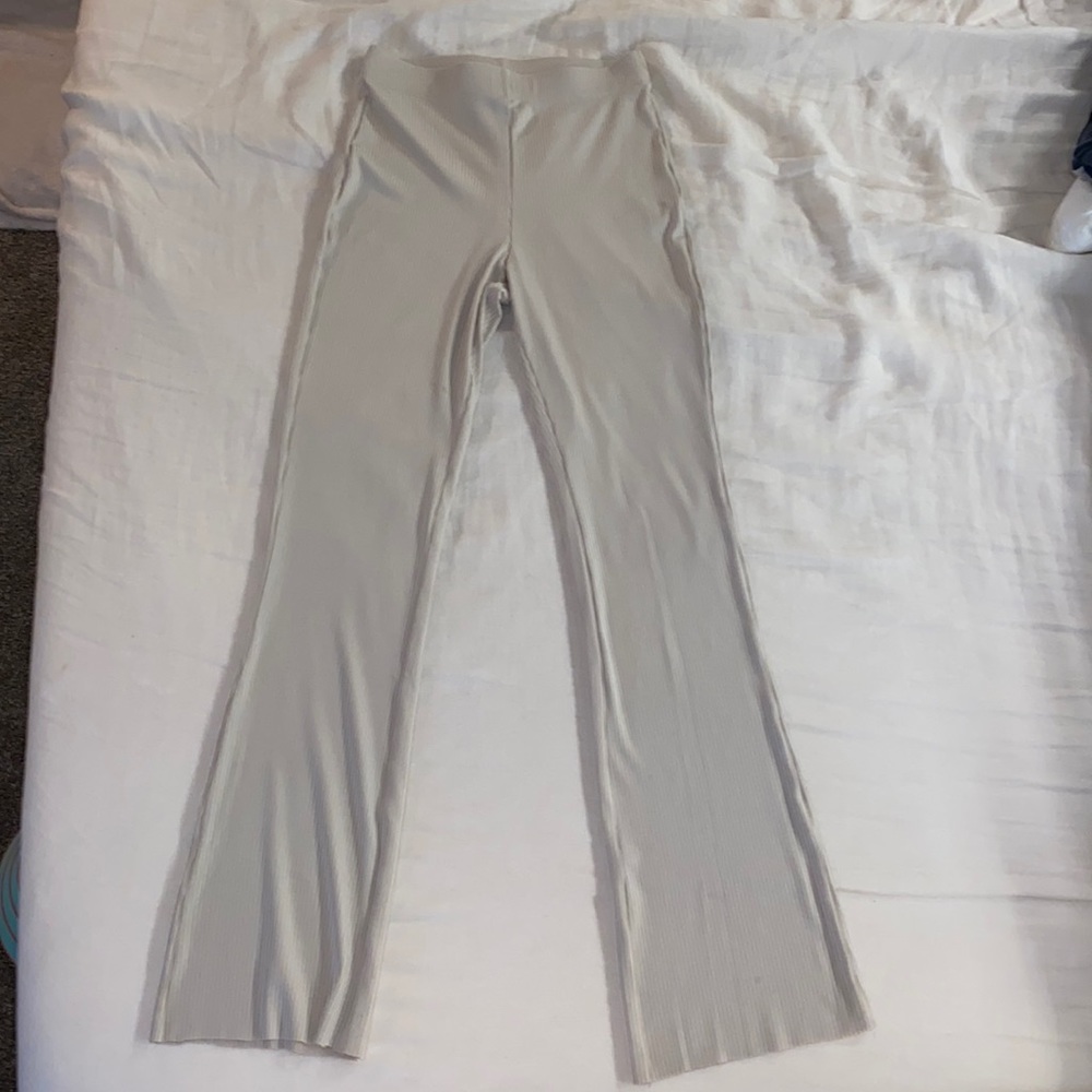 H&M Beige Ribbed Jazz Pants
